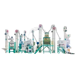 2ton/h paddy rice milling machinery, automatic rice mill processing production line whitener color sorter for sale