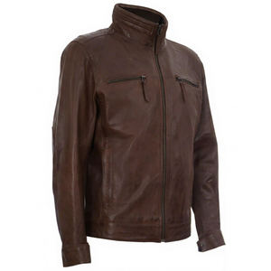 Luxury <b>Leather</b> <b>Biker</b> <b>Jacket</b> Men Slim Fit Motorcycle Riding Outerwear Factory Direct Sample Service Available Today - Product Image 1