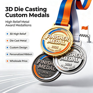Médailles personnalisées en métal moulé sous pression 3D, médailles de récompense en métal à relief élevé, médailles sportives personnalisées pour événements de fin de course, prix de gros - Product Image 4