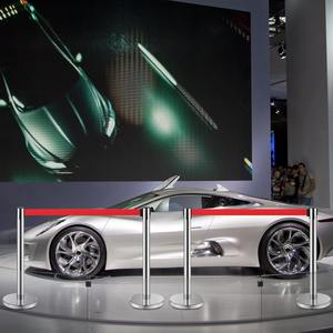 Hot Selling Premium Stalen Zware Crowd Control Post Events Wachtrij Beheer Intrekbare Rode Riem 320Mm Basisverkeerswaarschuwing - Product Image 6