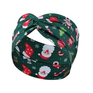 Bandeaux de Noël torsadés extensibles, bandeaux de sport rouges/verts, élastiques pour cheveux, turbans pour fête de Noël - Product Image 3