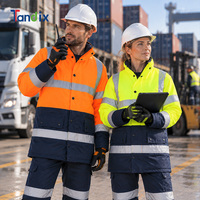 Veste de travail de sécurité réfléchissante fluorescente OEM, imperméable, pour temps froid, aéroport, logistique, port, mines, ingénieur, vêtements de travail