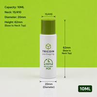 Flacon de crème 10cc en plastique blanc, flacon de crème contour des yeux, flacon de sérum tonifiant 10ml