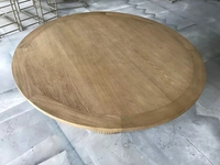 Meubles de restaurant modernes, ensemble de table à manger, table ronde extensible en bois avec base en bois