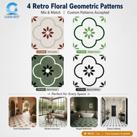 Autocollant de sol auto-adhésif, carrelage à coller, vinyle PVC 3D, imperméable, ignifuge, parquet vintage à fleurs, décoration de cuisine et de maison