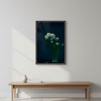 Peinture à l'huile impressionniste peinte à la main, motif narcisse bleu unique, sur toile, réaliste, écologique, décoration florale pour hôtel et salon, bois