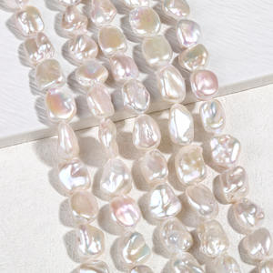 Collares Gruesos de Perlas Barrocas Hechas a Mano al por Mayor, Cuentas Blancas de Agua Dulce de Forma Irregular para Accesorios de Joyería DIY - Product Image 1