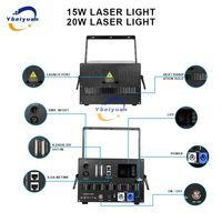Lumière laser 15W 20W avec application mobile Bluetooth Flight Case, ILDA, DMX512 Scanner de motifs de faisceaux d'animation 3D, laser de scène DJ Disco