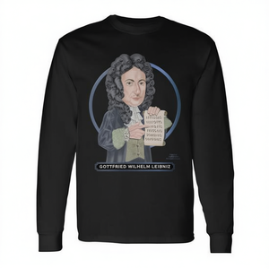 T-shirt a maniche lunghe Gottfried Wilhelm Leibniz, scienza, filosofia, matematica, genio - Product Image 2
