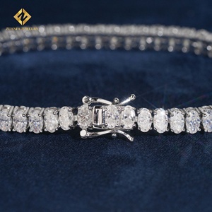 ZUANFA JEWELRY Moissanite Oval Cut 3*5MM 925 <b>Silver</b> Luxury Wedding Jewelry Tennis <b>Bracelet</b> - Product Image 4