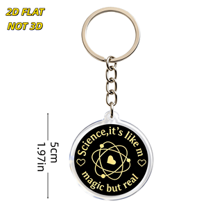 Llavero con Atomo de Oro y Corazón en Círculo Negro, Accesorio STEM para Bolsos, Llaves y Mochilas, Ciencia, Es Como la Magia Pero Real - Product Image 2
