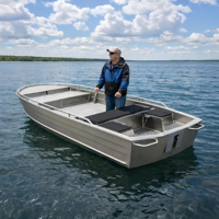 Bateau de travail en aluminium durable de 3,3 m pour la pêche en eau peu profonde sur lac et rivière, avec revêtement et support de ponçage, OEM ODM