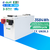 Baterai Lithium LiFePO4 E-Sun Grade A 12V 280Ah 3584Wh 3.6kWh Pengganti Baterai Asam Timbal untuk Penyimpanan Energi Surya dan Catu Daya