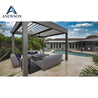 Pergola extérieure en aluminium à lames orientables avec auvent en verre