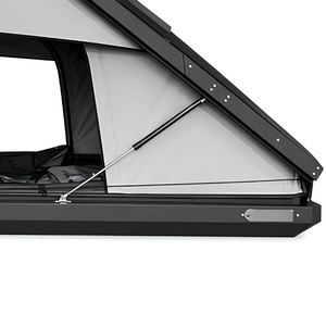 Carpa de Techo Rígida Triangular de Aluminio DG 230x145cm, Polialgodón Impermeable, con Anillo de Luz, Escalera y Soporte para Techo, para SUV <span class=keywords><strong>4x4</strong></span> y Camping - Product Image 4
