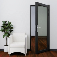 CBMmart, fábrica personalizada, marco de aluminio abatible, puertas de vidrio esmerilado transparente de LOW-E templado para proyectos de construcción de casas y villas