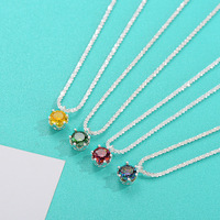 S925 Sterling zilveren minimalistische Moissanite hanger ketting met watergolfketting, perfect Valentijnsdag cadeau voor je vriendin