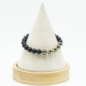 <span class=keywords><strong>Bracelet</strong></span> en pierre d'agate noir mat, vente en gros, nouveaux arrivages, personnalisé, 2021 - Product Image 5