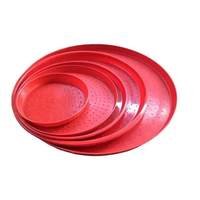 Plateau d'alimentation automatique en plastique de forme ronde pour poussins et poulets de chair, rouge, en promotion