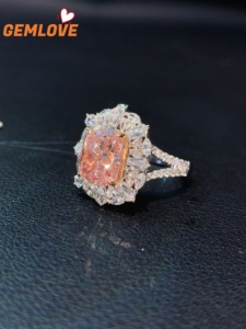 Bague solitaire en diamant de laboratoire taille princesse, sertie sur 4 griffes, en or massif 18 carats, bague de fiançailles pour femme, joaillerie fine OEM - Product Image 5
