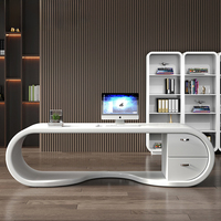 Bureau de direction modulaire, bureau de direction moderne, tiroirs, bureau d'ordinateur, bureau de luxe en bois laqué, table de bureau, chaise