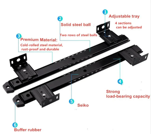 Plateau coulissant pour clavier d'ordinateur, hauteur réglable, 14 pouces - Product Image 4