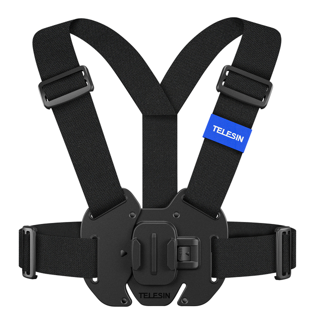Telesin Universal for 13 Action Camera & Mobile Phone Chest Strap Mount-Elastic Nylon & PC Plastic Black