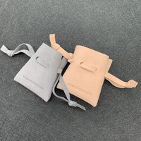 Petites pochettes personnalisées en faux daim avec cordon de serrage pour emballage de bijoux