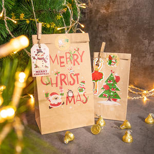 <span class=keywords><strong>Sac</strong></span> en papier de Noël calendrier de l'avent compte à rebours <span class=keywords><strong>sac</strong></span> d'emballage paquet de papier Kraft <span class=keywords><strong>sac</strong></span> cadeau décoratif avec autocollant - Product Image 3