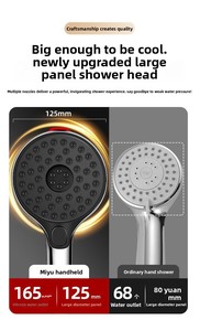 Soffione Doccia a Parete in ABS ad Alto Flusso con Getto a Pioggia per Bagno - Product Image 3