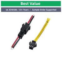 Kabel Konektor JST SM 2 Pin Jantan Betina 15CM, Selubung PVC, Kawat Tembaga Berlapis Timah, Harness Pigtail LED Strip 220V