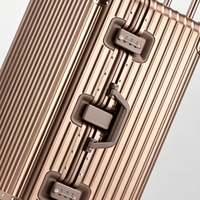 Valise de voyage en aluminium grande taille avec roulettes, serrure à combinaison TSA, étanche, antivol, extra large 80 pouces