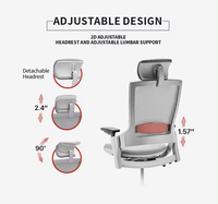 Chaise de bureau ergonomique haut de gamme avec accoudoirs 4D, appui-tête 3D réglable, design moderne, dossier en maille, chaise de direction UE/LAIAN Home Management