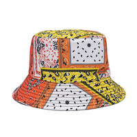 Coloré Patchwork Bandana Réversible Seau Chapeau Vintage Paisley Bandana Imprimer 100% Coton Seau Chapeau Bob Gorras Fishermancap