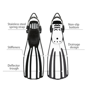 Aletas de Buceo Largas con Talón Abierto Aloma, con Correa de Resorte, Material TPR, Aletas Profesionales para Buceo Libre y Pesca Submarina - Product Image 2