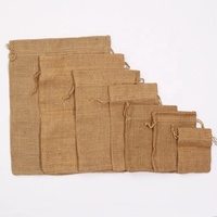 Bijoux réutilisables Savon Chanvre Toile de Jute Lin Jute Bracelet Pochette Personnaliser Petits Sacs à Cordon de Jute