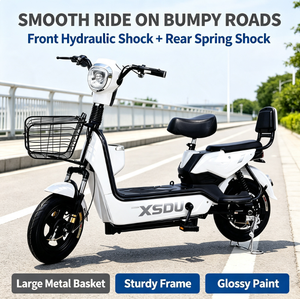 Estructura <span class=keywords><strong>de</strong></span> Acero 14 "   Bicicleta Eléctrica Urbana con Motor Trasero sin Escobillas <span class=keywords><strong>de</strong></span> 48V, Asistencia al Pedaleo, Batería <span class=keywords><strong>de</strong></span> Plomo-Ácido <span class=keywords><strong>de</strong></span> 13AH/15AH, Doble Suspensión y Sensor - Product Image 2
