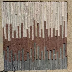 Panneau décoratif en <span class=keywords><strong>ardoise</strong></span> de couleur mélangée, pierre naturelle de culture murale - Product Image 5
