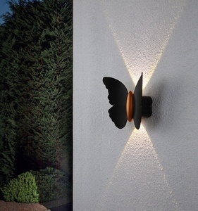Nouvelle applique murale LED papillon en aluminium, étanche, simple et créative, pour bureau, chambre, salon, intérieur/extérieur, style nordique - Product Image 2