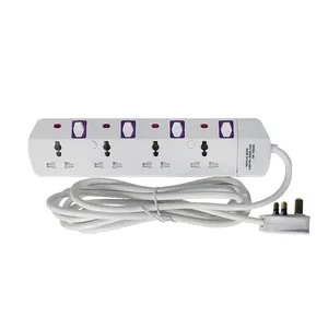 Caja de extensión de cable eléctrico Universal, enchufe múltiple UAE, 4 vías