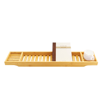 Addreen Luxury Bath Caddy Tray Table de bain pour baignoire Convient à tous les accessoires de bain Verre à vin Livres Tablettes Cellphones Shampoing