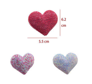 Diamant Ingelegde Liefdevolle Hart Metalen Diamanten Rommel Telefoon Hoesje Ipadcase Decoratie Charme Diy Sleutelhanger Ambachten - Product Image 4