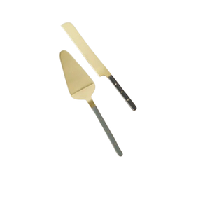 Ustensiles de cuisson gâteau serveur ensemble en acier inoxydable coupe-gâteau de mariage et couteau fin conception à la main longue poignée - Product Image 5