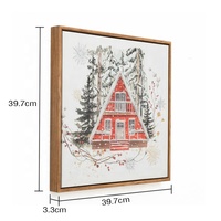 Décoration murale moderne personnalisée pour la maison, impression numérique, maison de neige, peinture de Noël, thème de Noël, toile encadrée, art mural suspendu