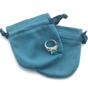Gourd-shaped Eco-Friendly Velvet Cloth Bag <b>Ribbon</b> Pull-String Ring 8x10cm Durable Packaging for Earring Gift Jewelry Accessories - Product Image 6