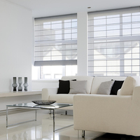 Persianas Romanas de Lino Natural para Interiores, con Cordón, Material de Poliéster, Tamaño Personalizado, para el Hogar