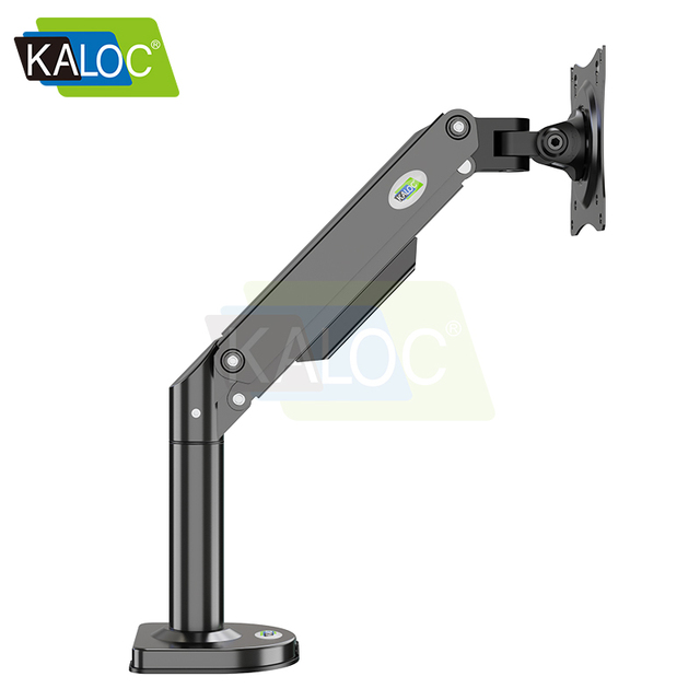 Kaloc DS300 Aluminum Monitor Stand for Computer 17-32 Inches 360 Degree Gas Spring Robotic Single Monitor Arm 75x75 100x100