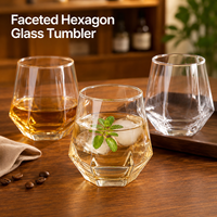 Verre à whisky géométrique moderne en forme de diamant, gobelet rotatif de luxe, verre à eau en cristal électroplaqué arc-en-ciel pour bar à domicile