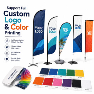 Custom Logo Outdoor Feather Flag Teardrop Banner Flying Beach Flag for Advertising Event Trade Show Grand Opening Sturdy Base - Product Image 2