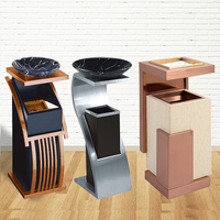 Poubelle à déchets en métal sur pied, cendrier, seau de rangement, acier inoxydable, taille personnalisée, extérieur, sans couvercle, en stock